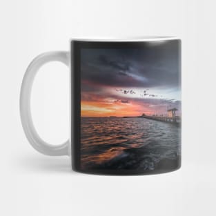 Moody Sunset at St Kilda Pier Mug